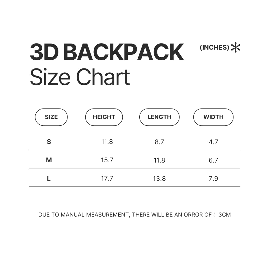3D Backpack Size Chart - Clevatess Store