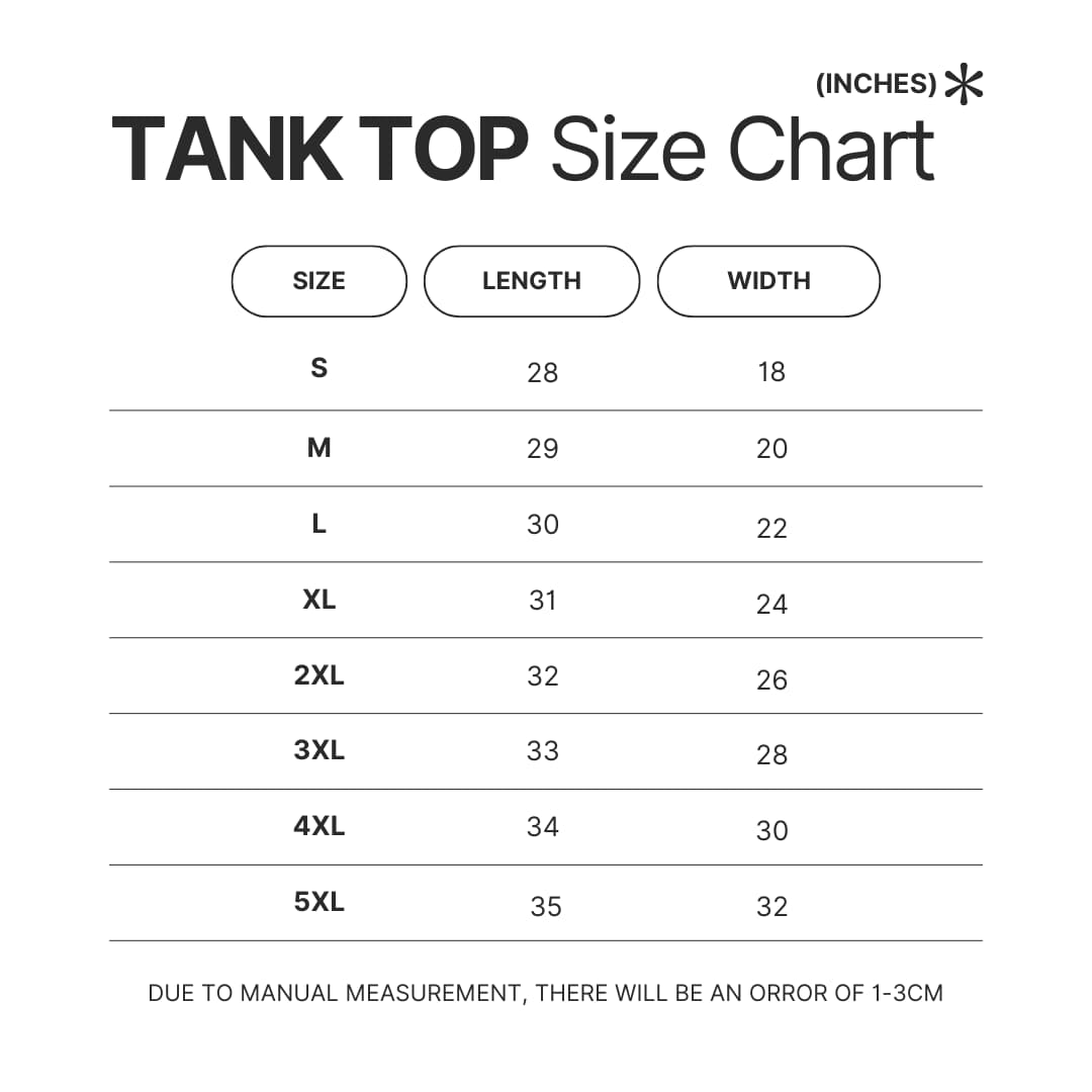 Tank Top Size Chart - Clevatess Store