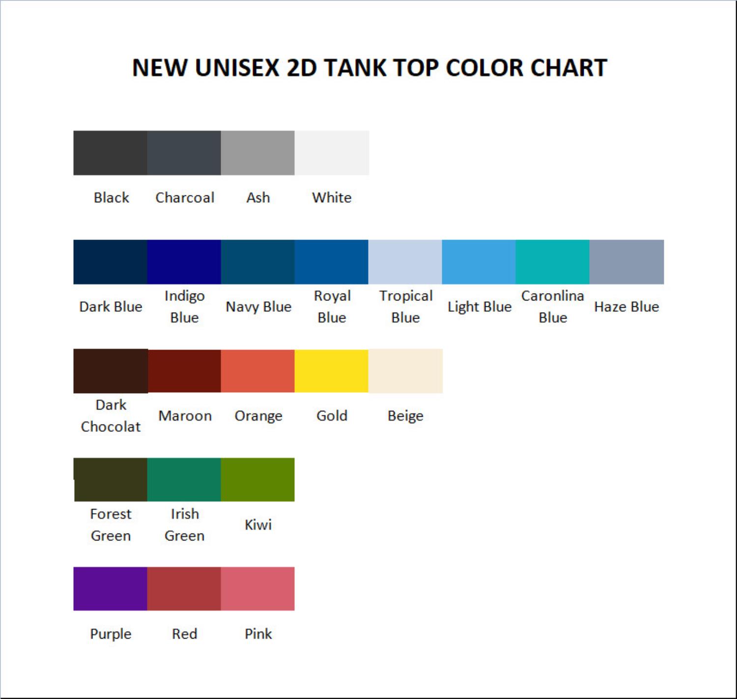 tank top color chart - Clevatess Store